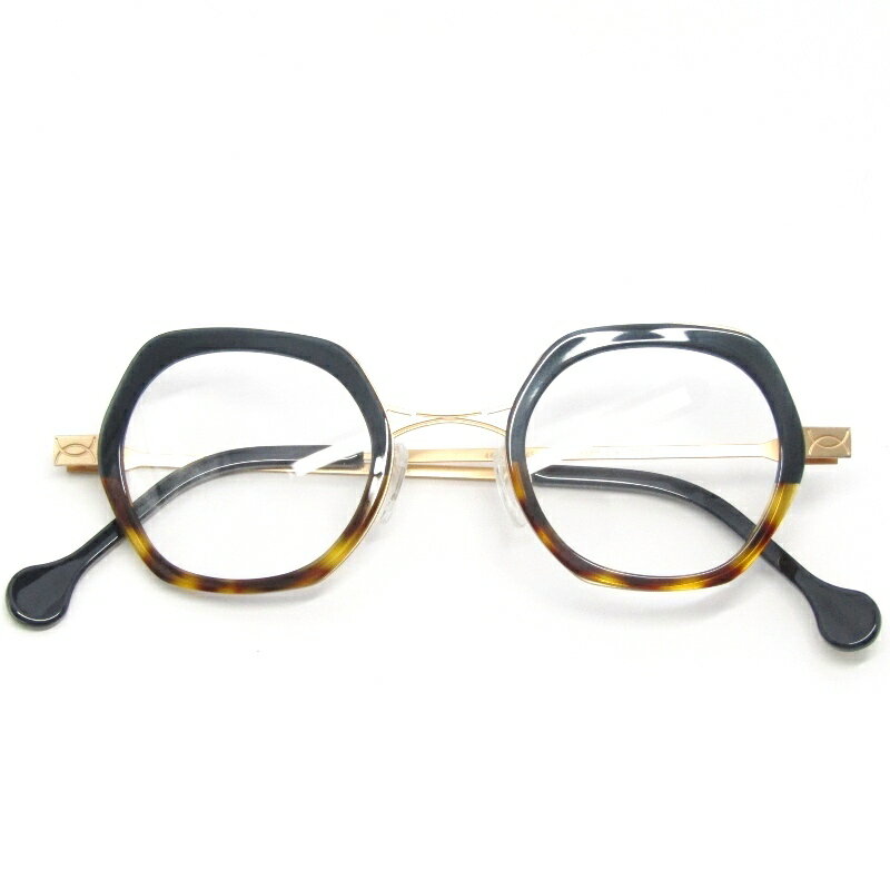 樂天商城 - 【中古】未使用 ANNE ET VALENTIN アンバレンタイン メガネフレーム DESSIN 4 フランス製 デッサン4 20A25 ネイビー/デミ/ゴールドヘキサゴン 六角形 インナーセルリム コンビ メタル メガネ 眼鏡 サングラス 61004934