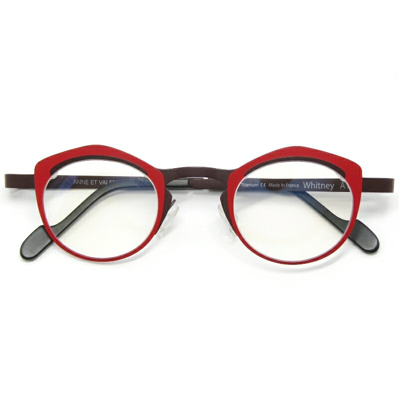 樂天商城 - 【中古】未使用 ANNE ET VALENTIN アンバレンタイン メガネフレーム Whitney フランス製 ホイットニー オーバル A148 レッド/ブラウンシートメタル メタル メガネ 眼鏡 サングラス 61004937