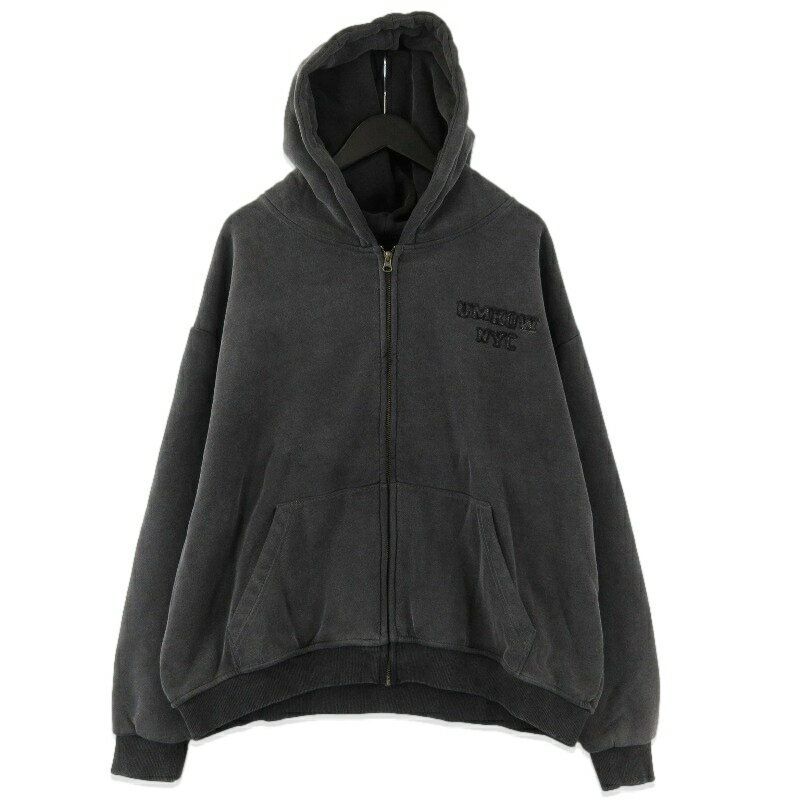Rakuten - 【中古】未使用 UMKOW NYC アンノウン Washed Cotton Jersey Full Zip Hoodie フーディ ジップパーカー BLACK Sメンズ 71015194