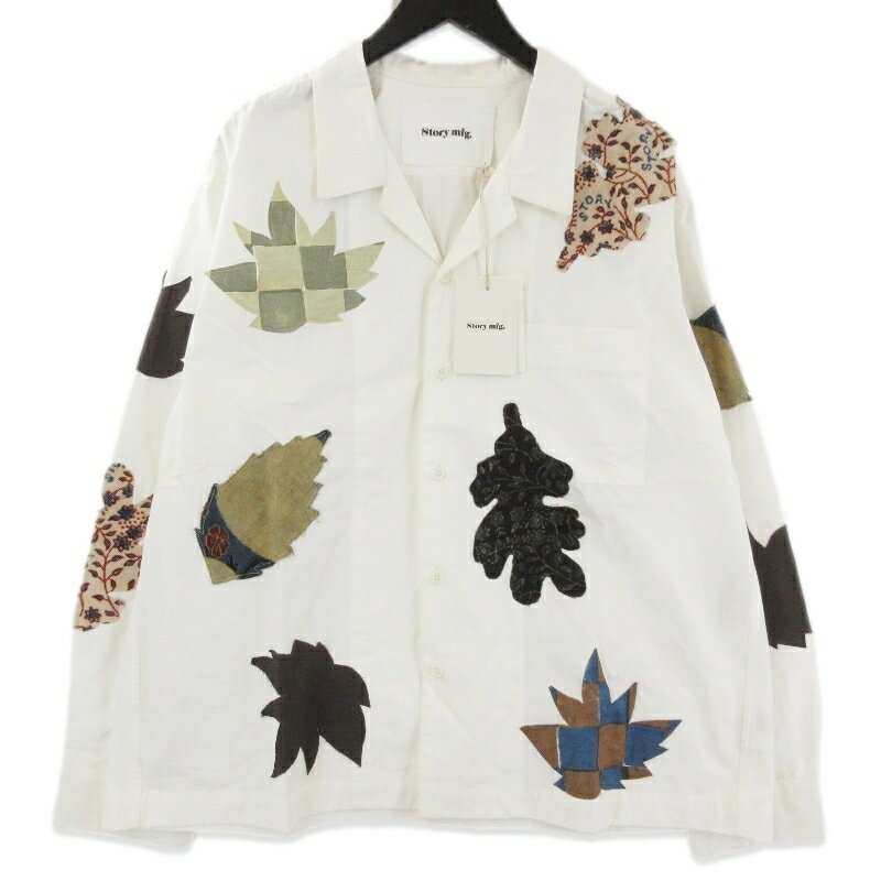 樂天商城 - 【中古】未使用 STORY mfg ストーリーエムエフジー Greetings LS Shirt SAW25SHG 長袖シャツ アップリケ ホワイト 白 Lメンズ 71015200