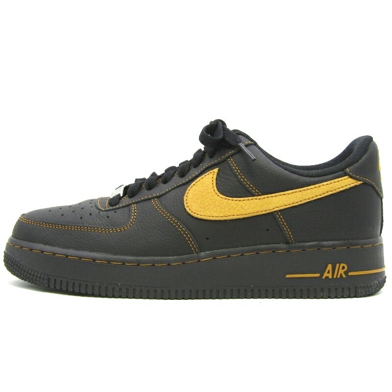 樂天商城 - 【中古】美品 NIKE ナイキ 26cm AIR FORCE 1 '07 LV8 HQ2037-003 エアフォース1 デザートオークル ステッチパック BLACK/DESERT OCHRE ローカット ブラック 黒 スニーカー 35005340