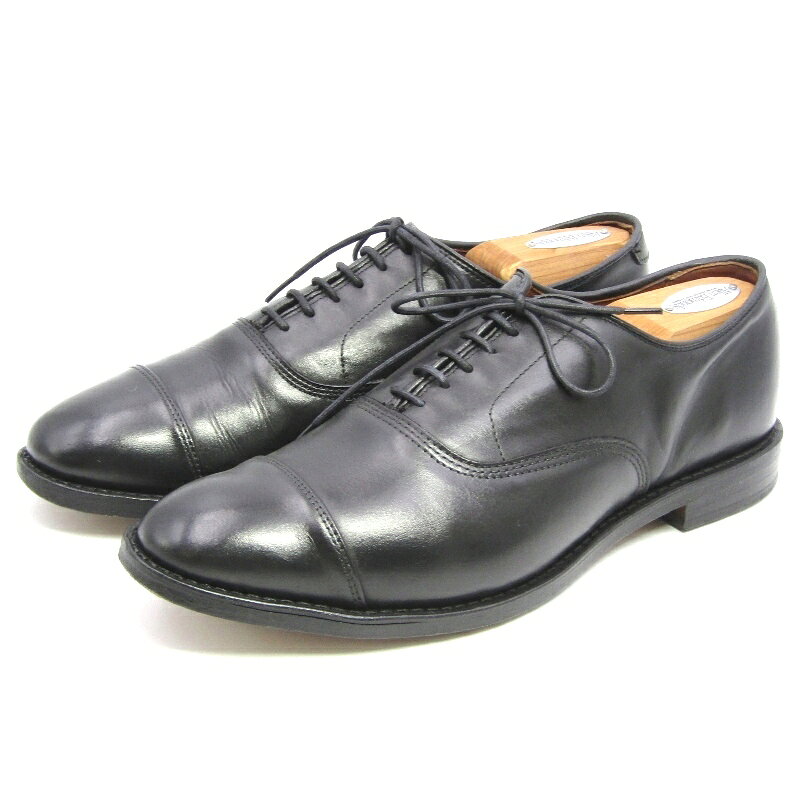 【中古】Allen Edmonds アレンエドモンズ US8.5D 26.5cm ストレートチップ Park Avenue カーフ パークアベニュー 内羽根 ブラック 黒 キャップトゥ 短靴 牛革 00s 90s アーモンドトゥ シューズ 35005344