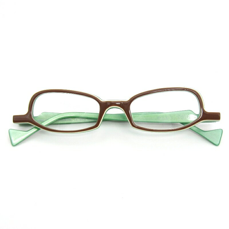 Rakuten - 【中古】未使用 ANNE ET VALENTIN アンバレンタイン メガネフレーム YFESTI フランス製 0518 ブラウン/ライトグリーン/ホワイトイフェスティ スクエア メガネ 眼鏡 サングラス 54000512
