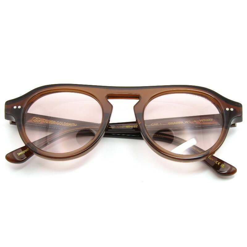 樂天商城 - 【中古】未使用 OLIVER GOLDSMITH オリバーゴールドスミス サングラス GRAPPA WS イタリア製 グラッパ ボストン ハイブリッジ Whiskyブラウン メガネ 眼鏡 サングラス 61004964