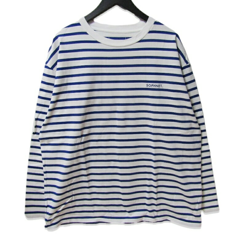 樂天商城 - 【中古】美品 SOPHNET. ソフネット 長袖Tシャツ ボーダー SOPH-220067 L/S BAGGY BORDER CREWNECK ブルー ホワイト 白 Lメンズ 27113010
