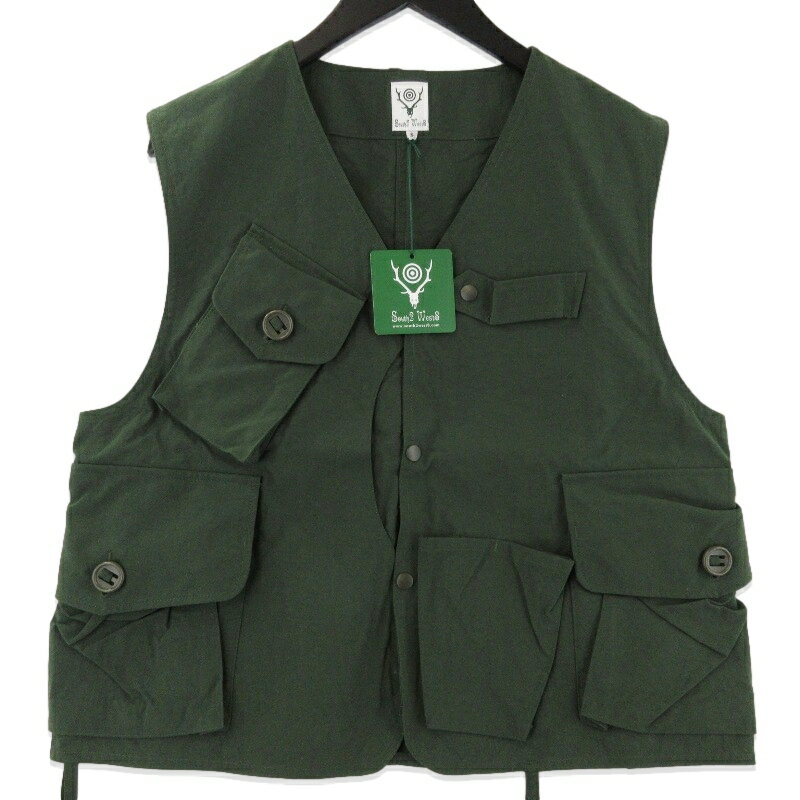 樂天商城 - 【中古】未使用 South2 West8 サウスツーウエストエイト テンカラベスト MR694 Tenkara Vest Nylon Oxford 日本製 グリーン Sメンズ 71015231