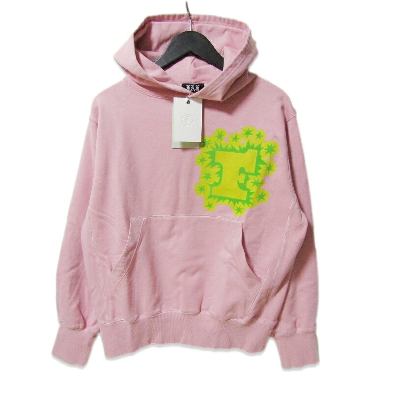 樂天商城 - 【中古】未使用 FAF エフエーエフ FLOCKY LOGO HOODIE 33421205 プルオーバーパーカー プリント ピンク Mメンズ 27113043