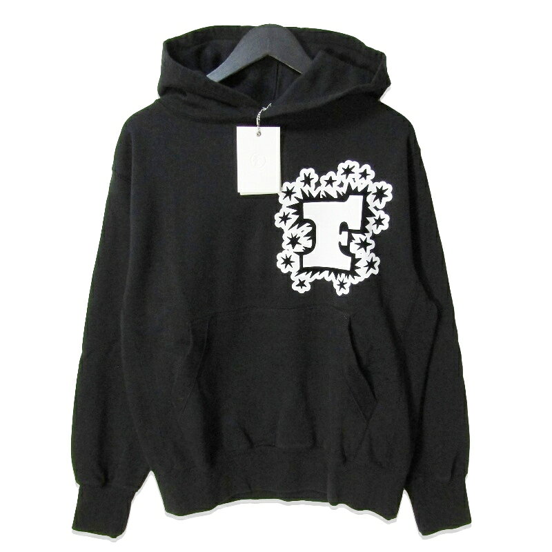 樂天商城 - 【中古】未使用 FAF エフエーエフ FLOCKY LOGO HOODIE 33400000 プルオーバーパーカー プリント ブラック 黒 Lメンズ 27113044