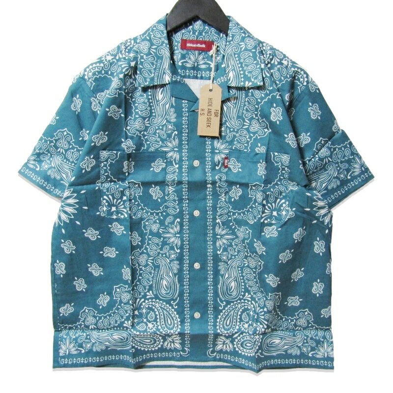 樂天商城 - 【中古】未使用 Hide and Seek ハイドアンドシーク Bandana Pattern S/S Shirt 24SS 半袖シャツ バンダナ グリーン Mショートスリーブシャツメンズ 27113085