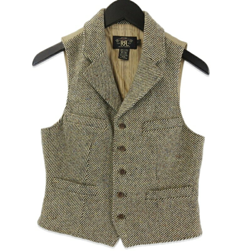 樂天商城 - 【中古】美品 RRL ダブルアールエル ツイードベスト ウール 襟 レディース ベージュ 2レディース 71015271