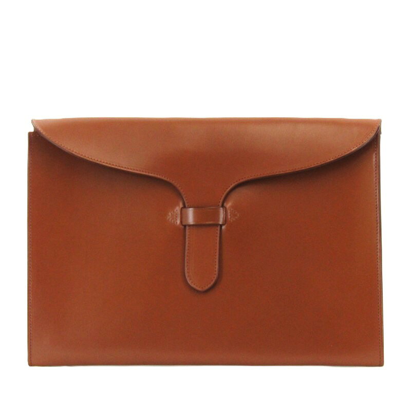 【中古】美品 Rutherfords ラザフォード クラッチバッグ ブライドル Tongue Folio Case セカンドバッグ イギリス製 キャメル バッグ 鞄 40010287