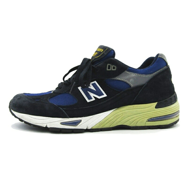 樂天商城 - 【中古】訳あり New Balance ニューバランス UK9.5D M991SLE MADE IN ENGLAND 英国製 スエード メッシュ 海外限定モデル 観賞向け NAVY Sleek イングランド製 ランニングシューズ スニーカー 10007546
