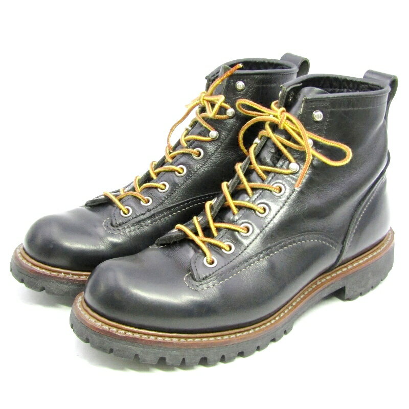 樂天商城 - 【中古】REDWING レッドウィング US7D 25cm ラインマン 2934 2012年製 ワークブーツ レーストゥトゥ ビブラムソール ブラック クローム 黒 LINEMAN ブーツ 35005385