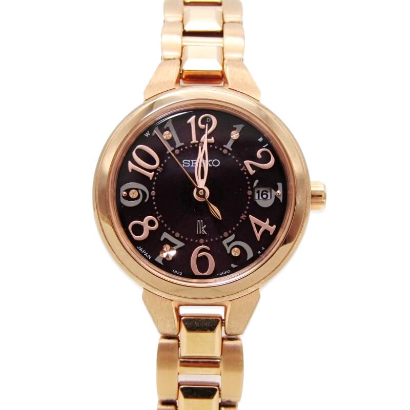 樂天商城 - 【中古】SEIKO セイコー LUKIA SSVW190 ソーラー電波 1B22-0CP0 ルキア レディース 25mm SS ブラック ゴールド クオーツ 腕時計 28012149