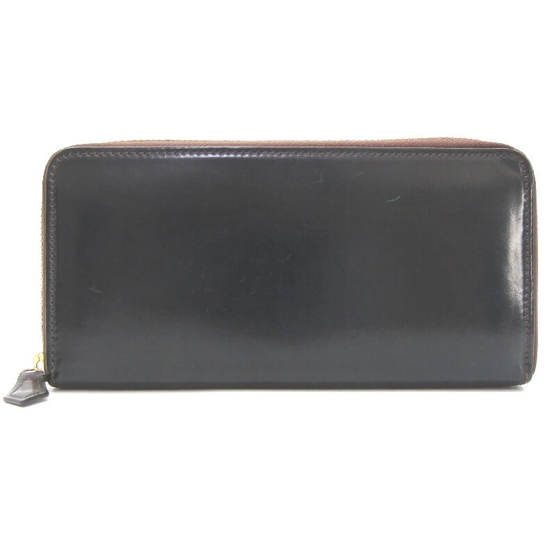 【中古】COCOMEISTER ココマイスター 長財布 シェルコードバン アーチデューク 45014601 ラウンドファスナー 大容量 ネイビーブルー レザー 28012167