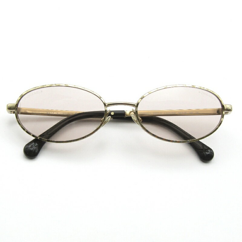 CHANEL - 【中古】未使用 CHANEL シャネル サングラス CH 2227-S イタリア製 オーバル キルティングディテール 310/SW ゴールドクリアブラウン メタル メガネ 眼鏡 サングラス 65010078