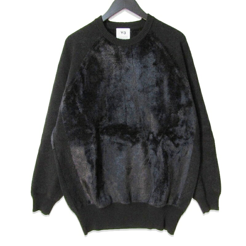 樂天商城 - 【中古】Y-3 ワイスリー W クラシック ニットセーター HA6301 W CLASSIC VELVET KNIT SWEATER ラグランスリーブ ブラック 黒 Mメンズ 27113161