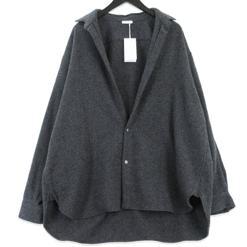 樂天商城 - 【中古】未使用 Blanc YM ブランワイエム CASHMERE SHIRT JACKET BL-25ACSJ カシミヤ ウール シャツジャケット チャコールグレー M メンズ 99000601