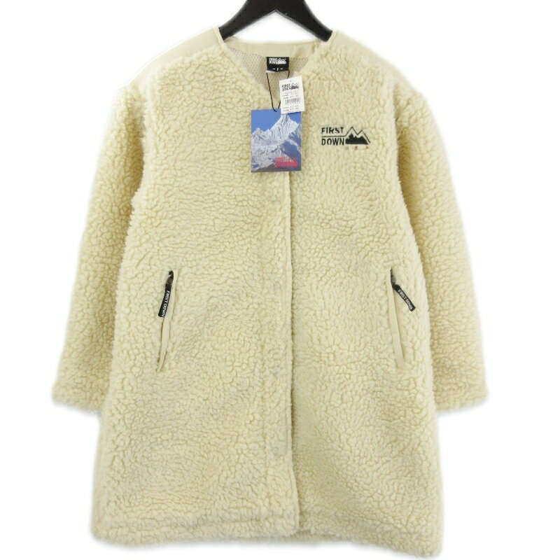 樂天商城 - 【中古】未使用 FIRST DOWN ファーストダウン ノーカラー ボアロングコート 642509L ウィメンズ レディース オフホワイト Fレディース 71015303