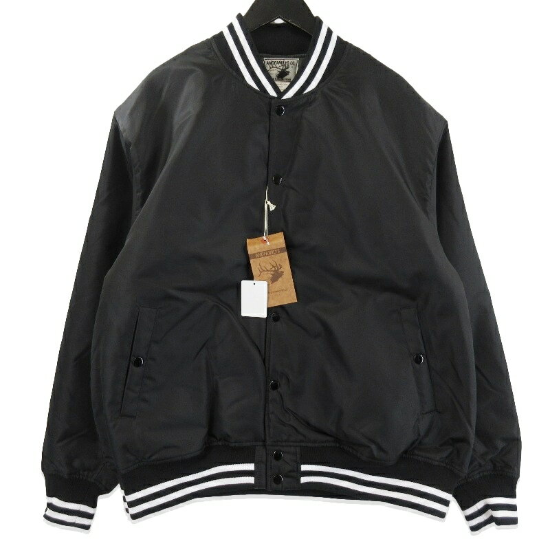樂天商城 - 【中古】未使用 ANDFAMILYS アンドファミリー スポーツジャケット JK-2510825 Nylon Sports Jacket スタジャン ブラック 黒 XLメンズ 71015308
