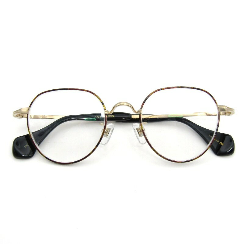 Glasses - 【中古】美品 G4 Old&New ジーフォー オールドアンドニュー メガネフレーム 1724 度入り 日本製 DM デミブラウン/ゴールドクラウンパント セル巻き メガネ 眼鏡 サングラス 54000664