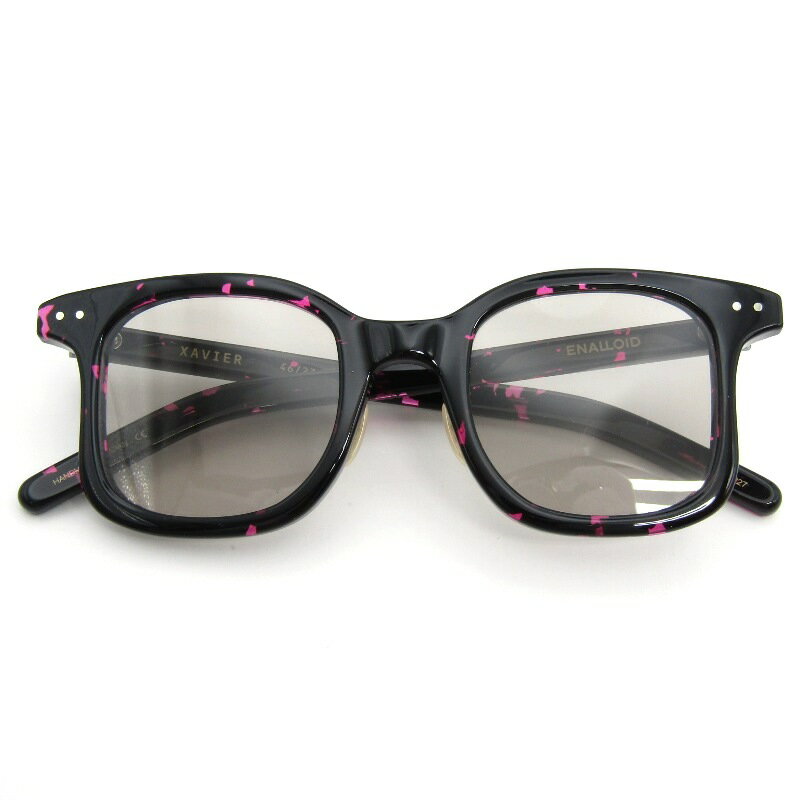 樂天商城 - 【中古】美品 ENALLOID エナロイド サングラス XAVIER SG 日本製 ザビエル ウェリントン 227 Black&Pinkライトブラウン メガネ 眼鏡 サングラス 54000671