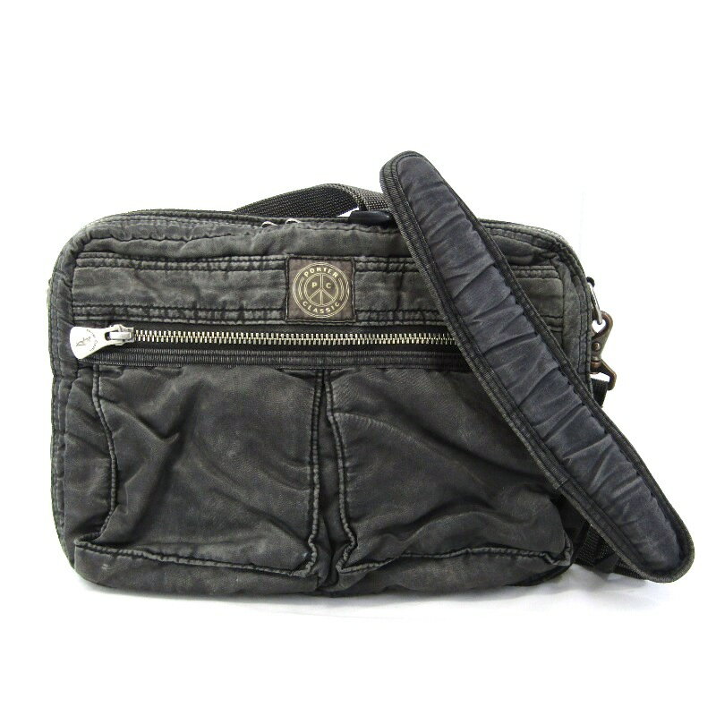 樂天商城 - 【中古】Porter Classic ポータークラシック ショルダーバッグ SUPER NYLON SIMPLE SHOULDER BAG PC-015-3075 製品染め ブラック 黒ストーンウォッシュバッグ 鞄61005122