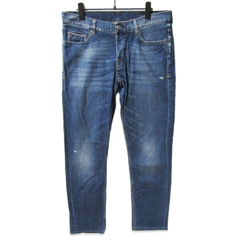 樂天商城 - 【中古】CARE LABEL ケアレーベル デニムパンツ Tight 202 Glam 248 ボタンフライ ウォッシュ ダメージ加工 栄進物産 インディゴ 33イタリア製メンズ 27113184