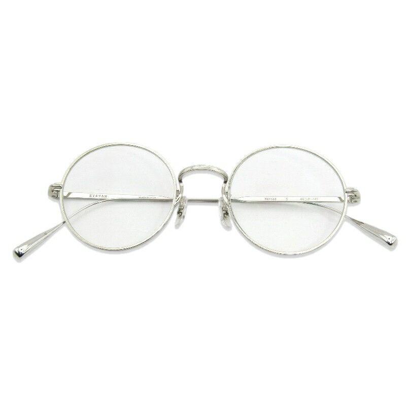 樂天商城 - 【中古】美品 EYEVAN アイヴァン メガネフレーム Merced 46 日本製 メルセド ラウンド S シルバーメタル メガネ 眼鏡 サングラス 54000683