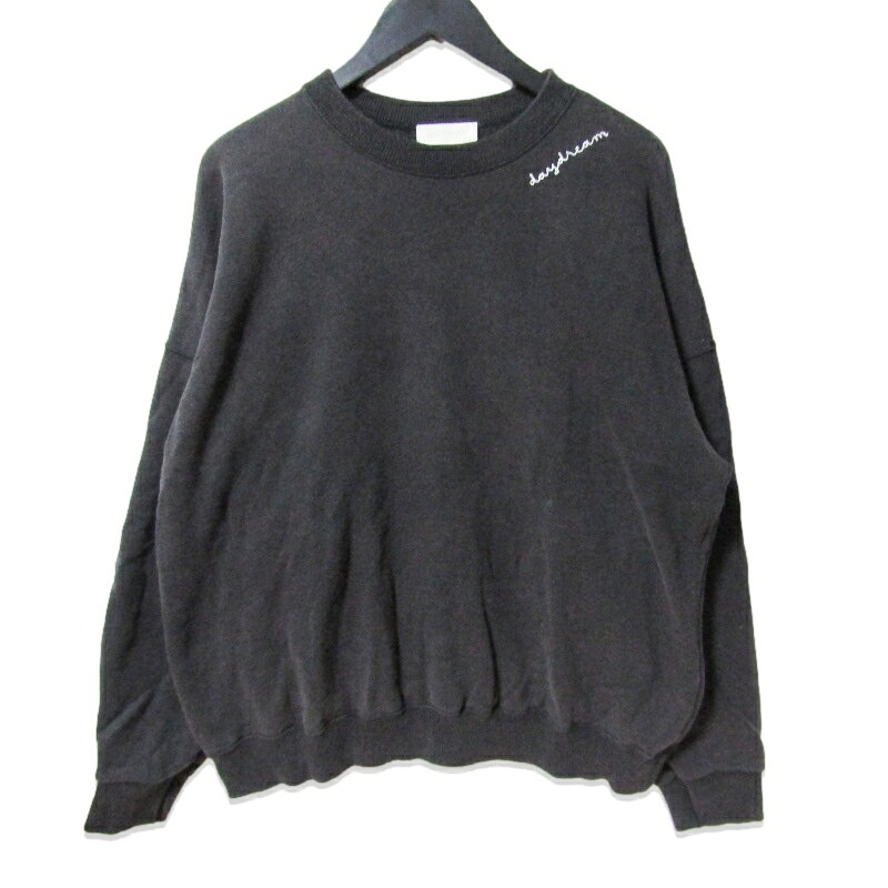 樂天商城 - 【中古】DAYDREAM デイドリーム スウェットトレーナー D2024014 Frosted Embroidery Sweatshirt コットン Used加工 ブラック 黒 S日本製メンズ 27113235