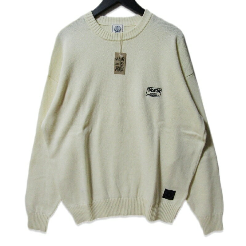 樂天商城 - 【中古】未使用 M&M CUSTOM PERFORMANCE エムアンドエム COTTON KNIT SWEATER 26MMSW09 コットン ニット セーター 刺繍 アイボリー Lロゴメンズ 27113237