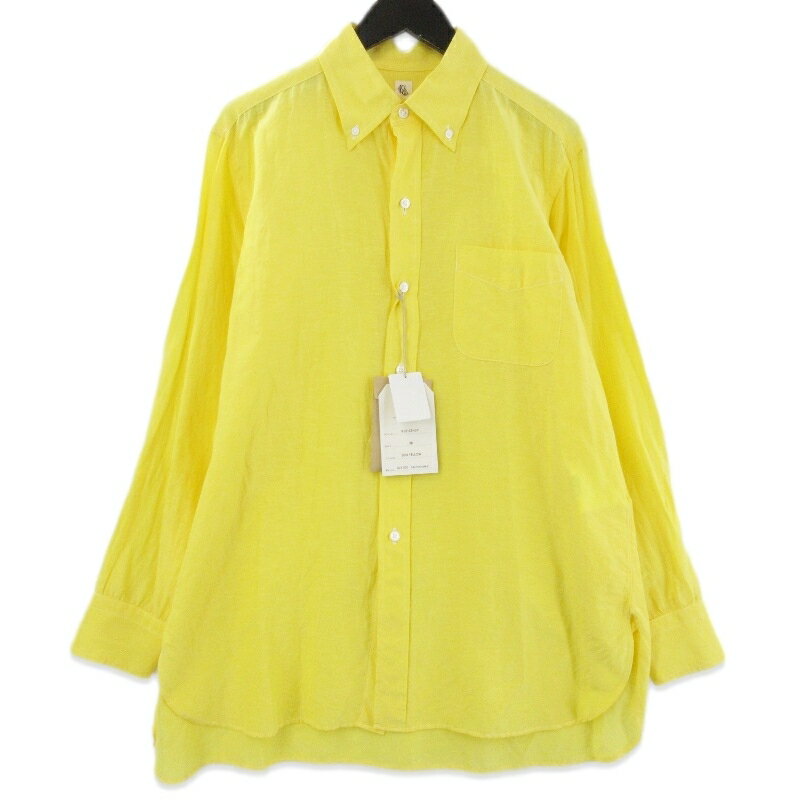 樂天商城 - 【中古】未使用 KAPTAIN SUNSHINE キャプテンサンシャイン ポロカラーシャツ KS21SSH07 長袖シャツ Polocollar Shirt SUN YELLOW 38WASHED SILK LINEN COTTON LIGHT CLOTH ボタンダウン 日本製メンズ 71015391