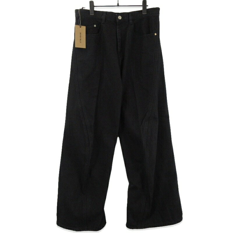 樂天商城 - 【中古】未使用 NVRFRGT ネヴァーフォーゲット 3D TWISTED WIDE LEG JEANS NF251P14C ワイド デニムパンツ フェード ブラック 黒 3メンズ 71015398