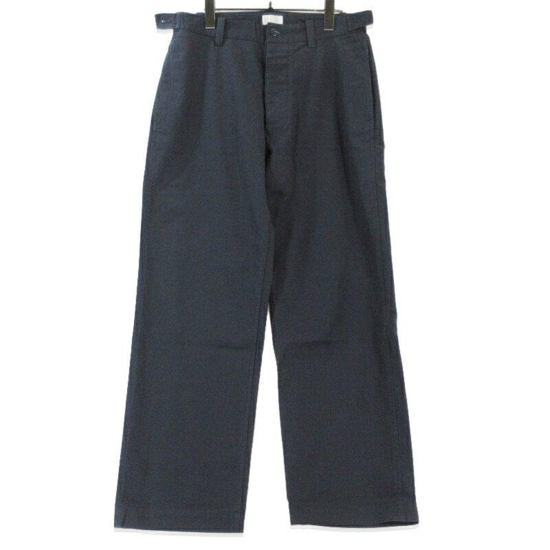 樂天商城 - 【中古】美品 Soliloquy ソリロキー ワークパンツ 1-0300224 Organic Cotton Serge Work Pants フレンチミリタリーチノ ネイビー 3 二ドム加工 M52 メンズ 99000665