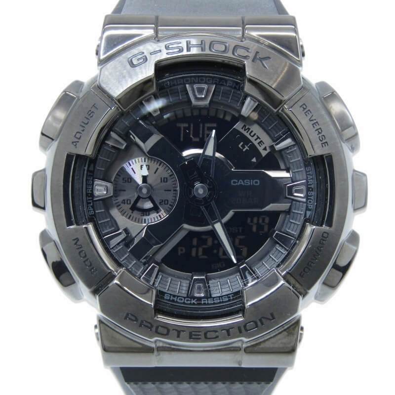 樂天商城 - 【中古】CASIO G-SHOCK Gショック GM-110BB-1AJF メタルカバード アナデジ ブラックアウト ビッグケース ブラック 黒 カシオ 腕時計 28012295