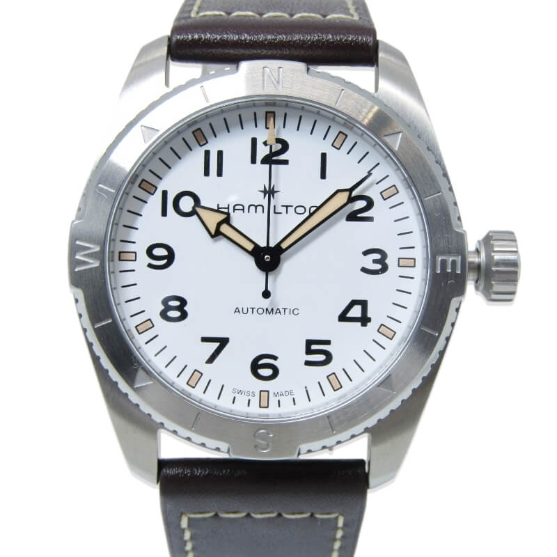 樂天商城 - 【中古】美品 HAMILTON ハミルトン カーキ フィールド エクスペディション H70225510 自動巻き H702250 37mm KHAKI FIELD ホワイト 白 EXPEDITION AUTO オート レザー 腕時計 28012298