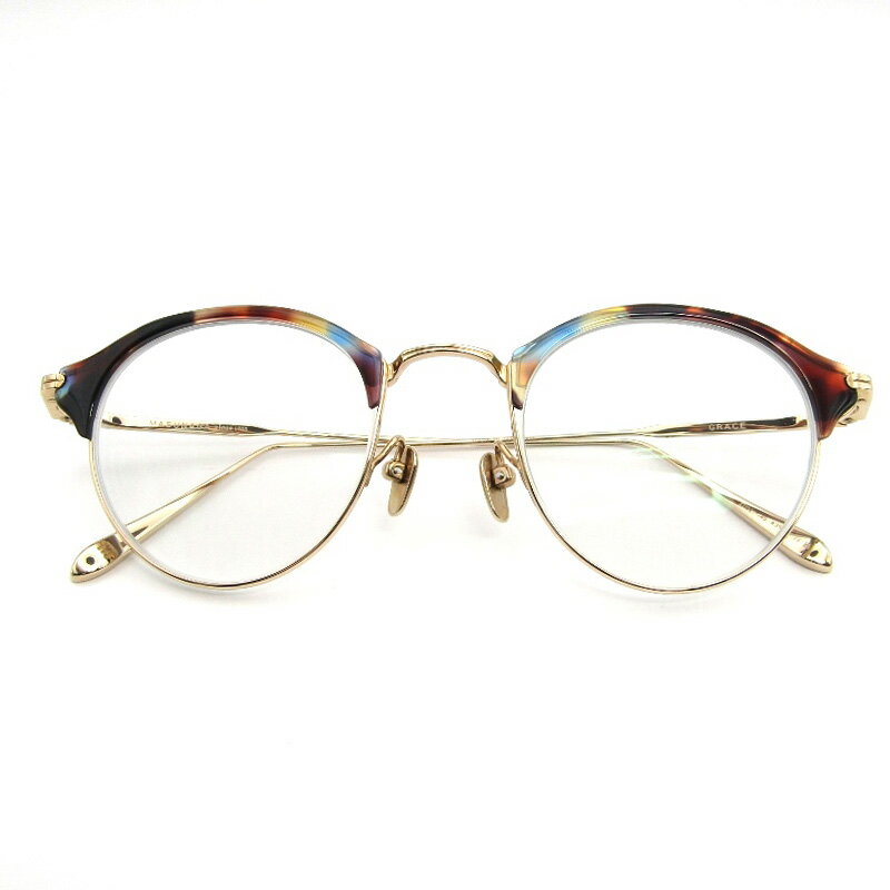 樂天商城 - 【中古】美品 MASUNAGA since 1905 マスナガ 増永眼鏡 メガネフレーム GRACE 度入り 日本製 グレイス ボストン #35 MOSAIC/GPインナーリム メガネ 眼鏡 サングラス 54000718