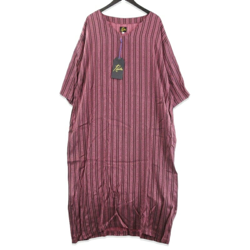Rakuten - 【中古】Needles ニードルズ ロングワンピース IN096 V NECK DRESS FINE PATTERN JQ 21SS Vネックドレス STRIPE / DIAMOND 2 レディース ウィメンズ 70017603