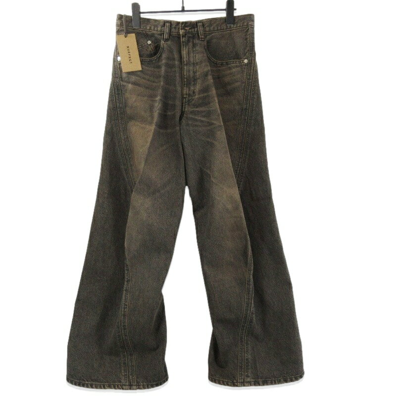 樂天商城 - 【中古】未使用 NVRFRGT ネヴァーフォーゲット 3D TWISTED WIDE LEG JEANS NF251P14A ワイド デニムパンツ フェード MUD FADED BLACK 1メンズ 71015423