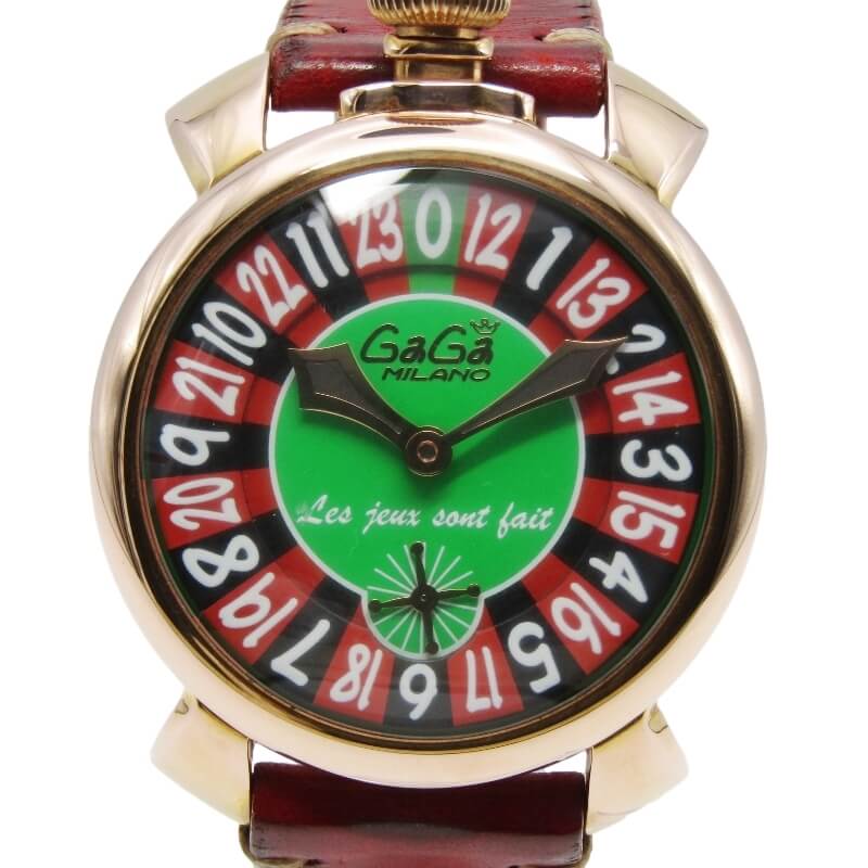 樂天商城 - 【中古】GAGA MILANO ガガミラノ Manuale 48mm 5011.LAS VEGAS 手巻き マヌアーレ ラスベガス カジノ ルーレット セット グリーン メンズ 腕時計 30013331
