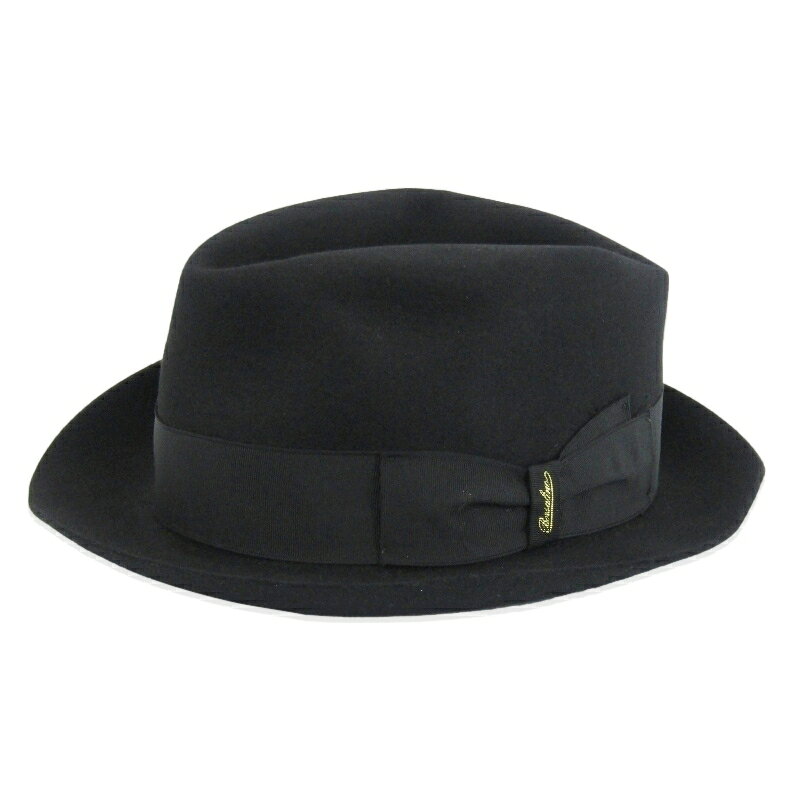 樂天商城 - 【中古】Borsalino ボルサリーノ フェルトハット ラビットファー 390131 アレッサンドリア ALESSANDRIA スモールブリム ブラック 黒 61 中折れ イタリア製 帽子 30013333