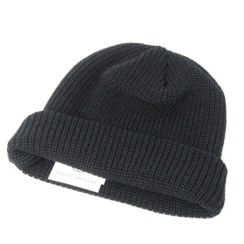 樂天商城 - 【中古】未使用 KIJIMA TAKAYUKI キジマタカユキ ニットキャップ MKNY252901 KNIT DECK CAP ニットデッキキャップ ウール ブラック 黒 アクリル 日本製 帽子 47000017