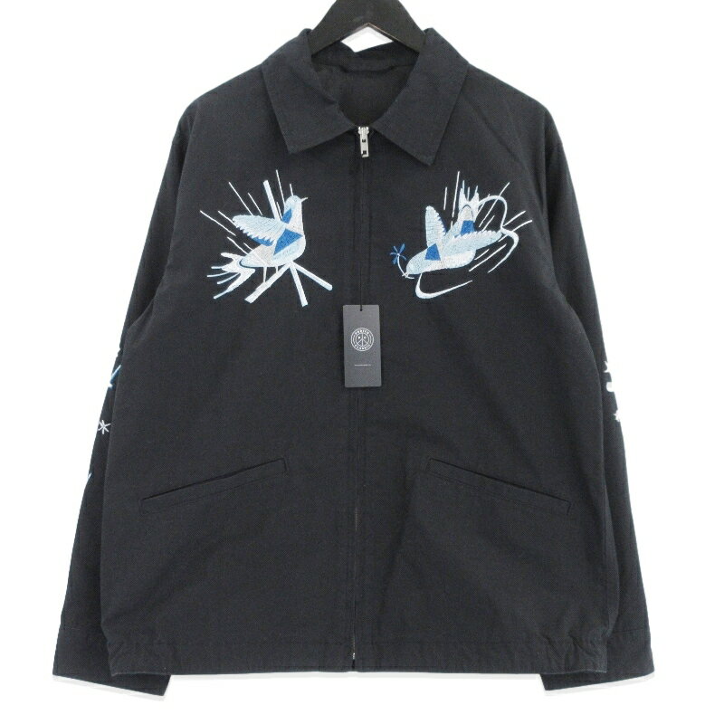 樂天商城 - 【中古】未使用 Porter Classic ポータークラシック HIPPIE SOUVENIR ZIP UP JACKET PC-061-3855 ヒッピー スーヴェニア ブラック 黒 1 ジップアップ ジャケット 日本製 刺繍 メンズ 99000689
