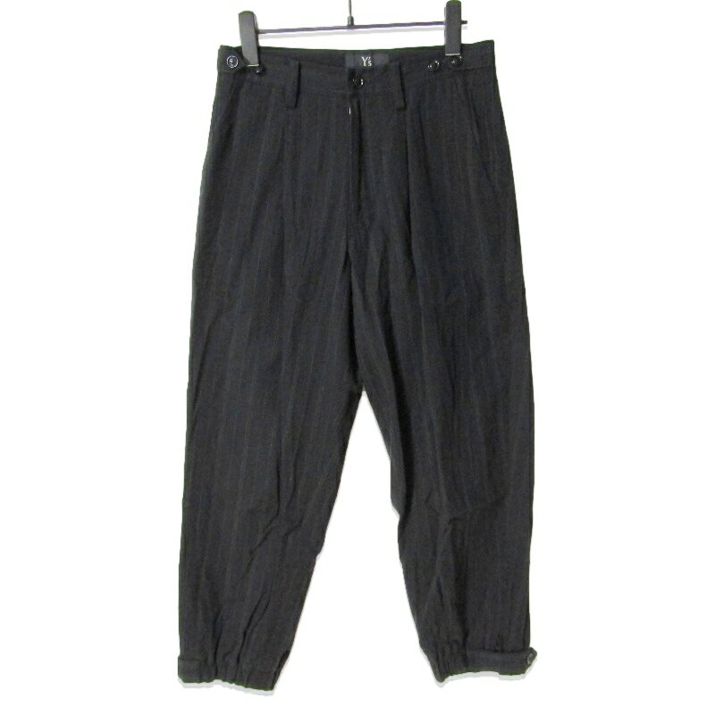 樂天商城 - 【中古】Y’s ワイズ トラウザーズ YD-P12-010 21SS C/STRIPE 裾シップ サイドアジャスター レディース ウィメンズ ブラック 黒 1レディース 27113267