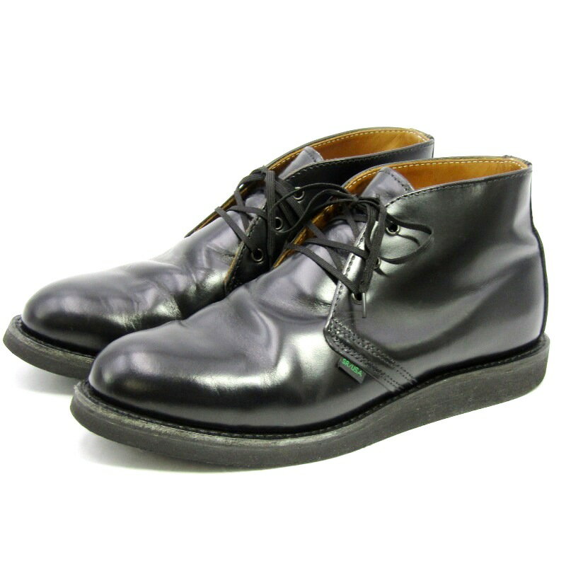 樂天商城 - 【中古】REDWING レッドウィング US8.5D 26.5cm ポストマン チャッカ 9196 POSTMAN CHUKKA プレーントゥ ワークブーツ 黒 シャパラル ミッドカットブーツ ブラック ブーツ 35005454