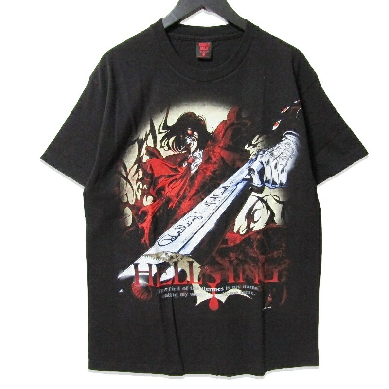 樂天商城 - 【中古】未使用 GEEKS RULE ギークス ルール 半袖Tシャツ HELLSING ヘルシング アーカード シルクスクリーン ブラック 黒 Lウォッシュ加工メンズ 27113330