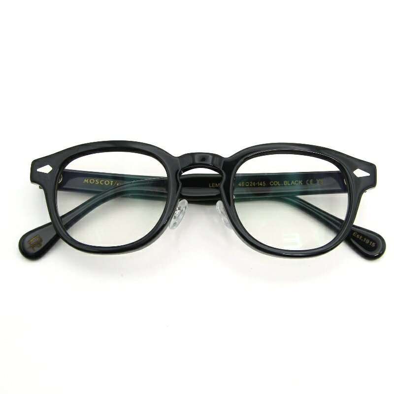 樂天商城 - 【中古】美品 MOSCOT モスコット メガネフレーム LEMTOSH MP 46 度入り 中国製 レムトッシュ ボスリントン BLACKボストン/ウェリントン メタルアームパッド メガネ 眼鏡 サングラス 54000752