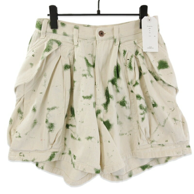 樂天商城 - 【中古】未使用 GURANK グランク Camo cargo shorts 2606X カモ カーゴショーツ 手捺染プリント ホワイト 白 30メンズ 71015489