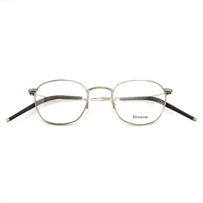 樂天商城 - 【中古】未使用 E5 eyevan イーファイブアイヴァン メガネフレーム m9 日本製 AG/WG アンティークゴールド/ホワイトゴールドウェリントン ヘアラインストライプ タングステンエンドチップ Antique Gold/White Gold メタル メガネ 眼鏡 サングラス 54000763