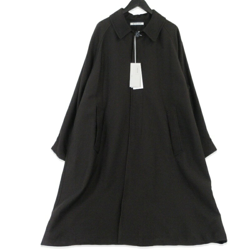 Turn-Down Collar Coat - 【中古】未使用 SEVEN BY SEVEN セブンバイセブン バルカラーコート 800-5210013 BAL COLLAR COAT Silk Wool loose ダークブラウン S twill 比翼 ステンカラーコート メンズ 99000799